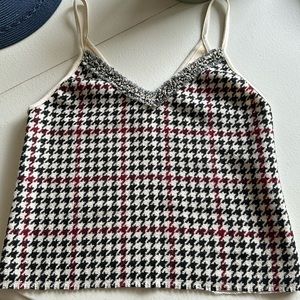 Zara hounds tooth tank size medium